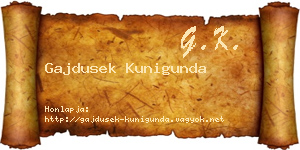 Gajdusek Kunigunda névjegykártya